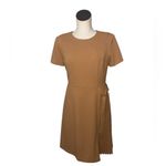 Calvin Klein NWT  Scuba Crepe Short Sleeve Pleated Side Dress IN LUG Photo 2