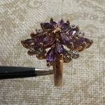 Elegant Purple and Gold Floral Ring Photo 1