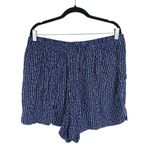 Anthropologie Navy Blue White Polka Dots High Waisted Casual Mini Shorts Size XL Photo 2