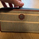 Spartina 449  Daufuskie Island Genuine Leather Natural Linen Wallet Gold Accents Photo 5