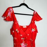 Altar'd State NWT Altar’d State Red Floral Faux Wrap Midi Dress Photo 4
