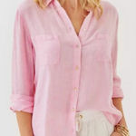 Lilly Pulitzer  Sea View 100% Linen Button Down Shirt in Urchin Pink Photo 0