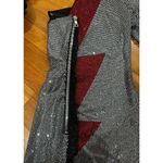 Balmain  Dress Crystal Embellished Metallic Asymmetrical Lightning Bolt Sz XS S‌‌ Photo 10