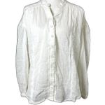 Free People  Valley Double Cloth Ivory Button Down Shirt Size S 100% Cotton NWT Photo 6