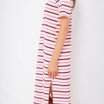 Pomander Place Gio Stripe Short Sleeve Long Maxi Dress Red Pink Small S Photo 1