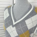 Willow & Wind‎ Argyle Knit Sweater Vest Mini Dress Grey Yellow Small Preppy Gray Photo 4