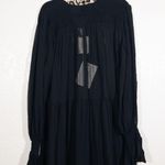 Mimi Liberte NWT  x Michael Klein Black Long Ruffle Front Dress Size Small Photo 6