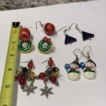 Lot Of 5 Costume Earrings Pierced Christmas Holiday Snowman Santa Wreath Etc Photo 9