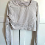 Lululemon  Ebb to Street Ribbed Cropped Long Sleeve in Bone Size 12 Yoga Pilates Photo 0