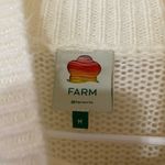Farm Rio  White Floral Appliqué Lantern Sleeve Sweater Size Medium Photo 6
