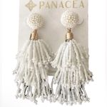 Rachel Zoe $55 Retail New Panacea White Beaded Tassel Earrings by Photo 3