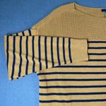 Gap Factory Womens XXL Miners Gold Blue Stripe Boatneck Sweater Long Sleeve Photo 3