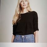 Veronica Beard  Waldorf T Shirt Ruched Short Sleeve Pima Cotton Womens Xs Photo 3