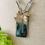 Coach  Gold Bow and Silver Hangtag Necklace Photo 8