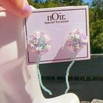 Noir beads cotton candy lollipop dandelion blue purple drops tassel earring Photo 0