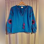 Anthropologie  / Maeve | Runaway Embroidered Peasant Top, Size XS Photo 2