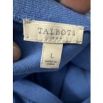 Talbots  V-NECK POINTELLE GIRLFRIEND CARDIGAN Blue Mature Career Office Sz L Photo 2