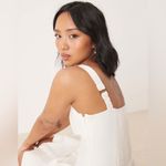 Ever New Square Neck Dropped Hem Mini Dress (Size 8) White Photo 1