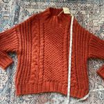 Universal Threads NWT Universal Thread Rust Chunky Cable Knit Mock Turtleneck Pullover Sweater M Photo 8