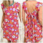 NWT Emily Wonder Pink Floral Print Tie Back Dress Sundress Multicolor Size 1X Photo 1