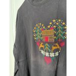 Vintage Cambridge Dry Goods Mock Neck Black Winter Heart Long Sleeve Shirt MED Photo 1