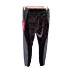 Good American - NWT Crushing It Black Crushed Suede Leopard Leggings Size 3/L Photo 4