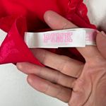 Victoria's Secret PINK  Bralette Bra Red T Back Lace Triangle Halter Unlined Sexy Photo 2
