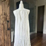 World Market Boho Sleeveless White Maxi Dress | Size Large/Medium Photo 4
