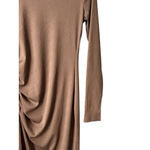 Cider  Body Con Dress Womens Size M Brown Ribbed Long Sleeve Midi Round Neck NWT Photo 4