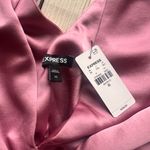 EXPRESS  Pink Satin V-Neck Tie Waist Wide Leg Jumpsuit Photo 7