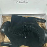 Calvin Klein NIB! Keona suede Wood heel lace up boot size 9 Photo 8