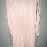 Elan Pink Open Long Sleeve Dress with Gold Trim Photo 0