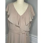 Morilee by Madeline Gardner Latte Taupe Long Gown Chiffon Dress Plus size Tan Size 10 Photo 2