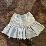 Topshop  Rara Ruffle Hem cutoff Denim Skirt us2 Photo 3