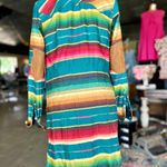 Tasha Polizzi Collection Serape Stripe Shirt Dress Blue Photo 3