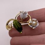Vintage Flower Pin Brooch & Clip On Clip Photo 4