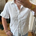 BeachLunchLounge White Beach Lunch Lounge button down shirt ruffle sleeves Photo 2