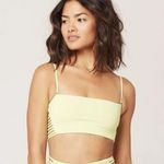 l*space L* Kit Strappy Cut Out Bandeau Bikini Swim Top in Mojito Green Size XS Photo 0