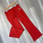 Y2K Peace Sweatpants low rise rhinestones flare womens Orange (small) vintage Photo 0