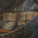 Loft  Ann Taylor Crewneck Denim Short Sleeve Blouse XS Casual Costal Cowgirl Photo 6