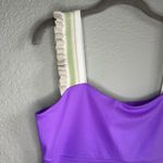 Free People 💜 by FP Movement Time Out Purple Crop Tank Top with Ruffle Straps Photo 4