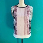 Helmut Lang  pink black Mason Abstract-Print Crepe Top in size small Photo 2