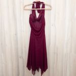 Speechless Y2K Womens Dress S Burgundy Halter Glitter Asymmetrical Party Fairy Photo 7
