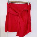 ZARA Red Asymmetrical Wrap Mini Skirt XS Photo 0