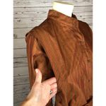 Vintage L.A. Passion Rust stripe shirt belted dress mandarin collar size 11 Photo 5