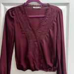 Miami Burgundy Lace Trim Blouse Photo 0