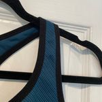 Members Mark Size XXL Teal Blue Black Ribbed Seamless Open Racerback Sports Bra Photo 1