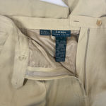 Ralph Lauren Lauren Sz 12 Silk Linen Blend Lined Wide Leg Casual Pants Beige Photo 4