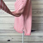 Talbots Pink & White Linen Cotton Blend V Neck Knit Sweater Photo 6