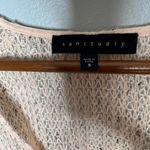 Sanctuary light pale pink knit sweater tassels sheer crochet boho sweater top Photo 3